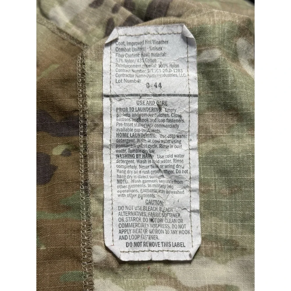 Army OCP Improved Hot Weather Combat Uniform Coat Size XS X-Short Insect Guard